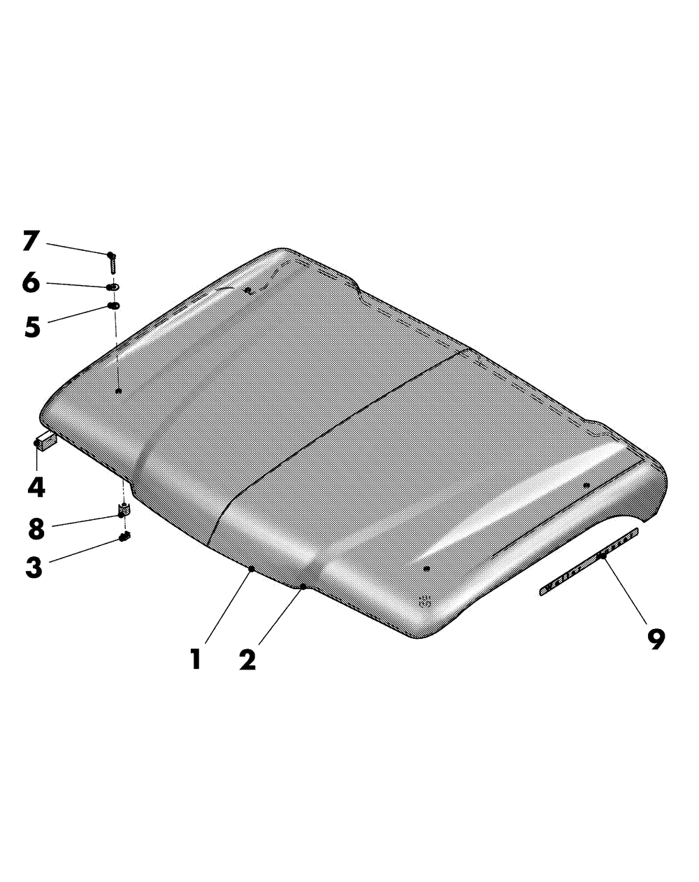 Euro Cab Roof Diagram and Parts List for 46F 4X4-1I018G-1I019G-37ACH010 Cub Cadet Lawn Tractor Accessories